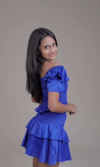 Cheryl Kids Shirred Two Piece Party Dress in Royal Blue Back and Side