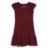 Ava & Yelly Burgundy Lace Cap Sleeve Dress 3 Ava & Yelly Cap Sleeve Frill Dress in Burgundy Lace