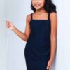 Stella 88 Lexi Bodycon Dress 2 Stella 88 Lexi Navy Shimmer Ruched Bodycon Party Dress