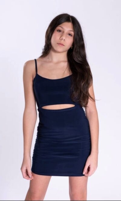 Cheryl Kids Navy Peekaboo Bodycon Party Dress