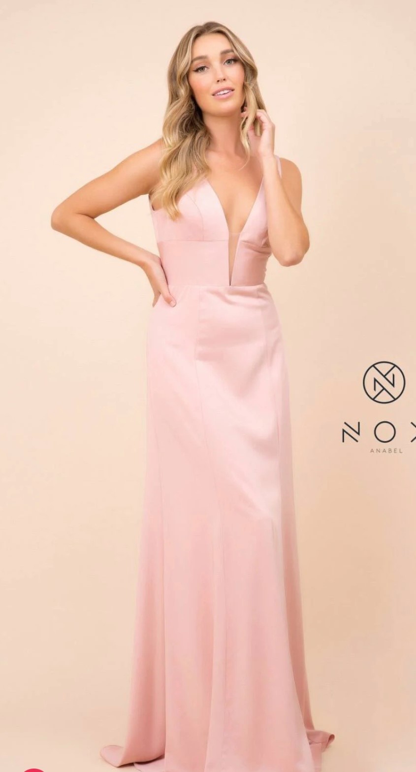 Nox Anabel Prom Dress Style Q010 Rose 1 Nox Anabel Long Prom Dress Style Q010 in Rose Pink