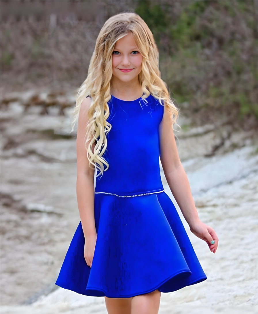 Dolls and Divas Cori Dress in Royal Blue 1 Dolls and Divas Couture Cori Tween Party Dress in Royal Blue