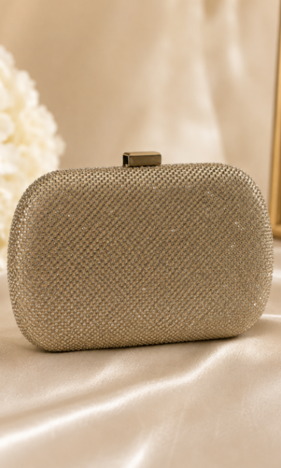 Gold Sparkle Clutch Bag