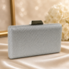 Mascara Collection Diamante Box Clutch Bag 4 Rectangular Silver Diamante Clutch Bag