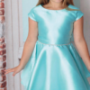 Dolls and Divas Reeve Dress in Blue Mikado Satin 2 Dolls and Divas Couture Reeve Party Dress in Light Blue Satin