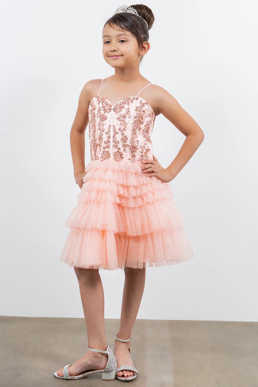 Pre-Loved Cinderella Couture Dress Style 5133 1 Cinderella Couture Girls Party Dress Style 5133 in Blush Pink