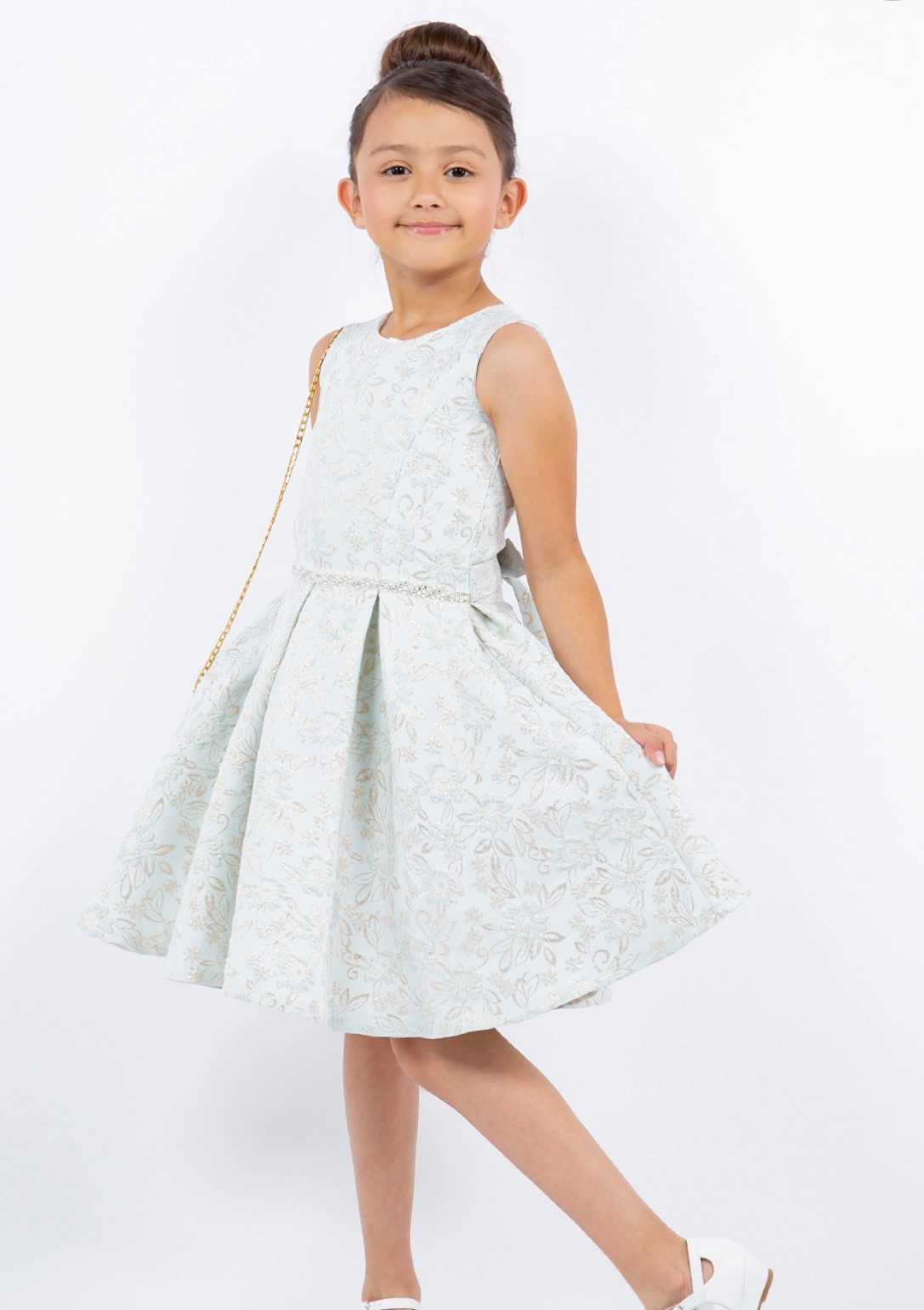 Cinderella Couture Dress Style 9164 1 Cinderella Couture Girls Party Dress Style 9164 in Light Blue Jacquard