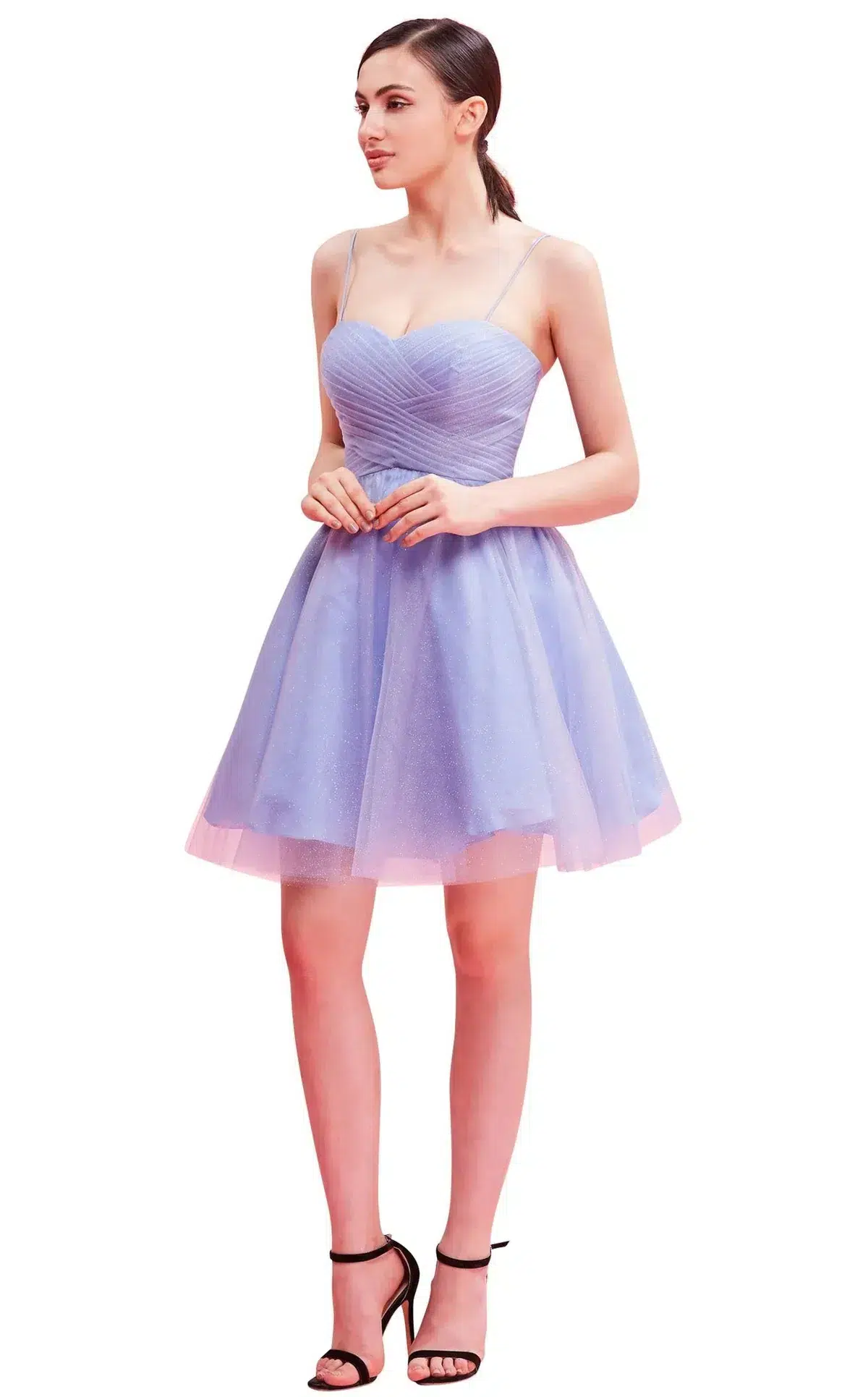 Jadore Evening Style J16075 Navy 5 Jadore Evening Short Prom Dress Style J16075 in Lilac Glitter Tulle