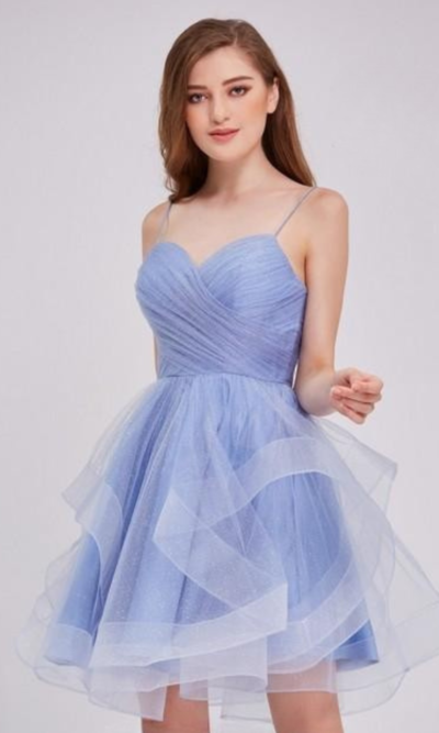 Jadore evening short prom dress style j16078 in lilac glitter tulle