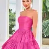 Jadore Evening Style J24077 Hot Pink 5 Jadore Evening Short Party Dress Style J24077 in Hot Pink Taffeta Satin