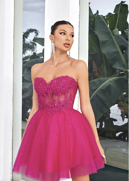 Jadore Evening Style J24080 3 Jadore Evening Short Prom Dress Style j24080 Hot Pink