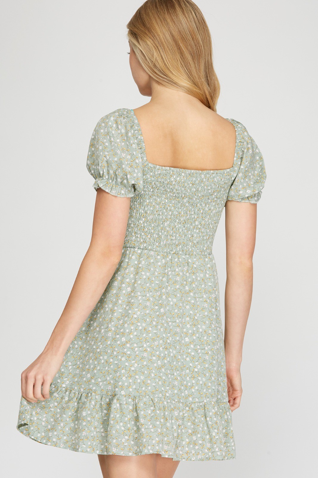 Ditsy Daisy Dress in Misty Sage 2 Ditsy Daisy Dress in Misty Sage - Image 2
