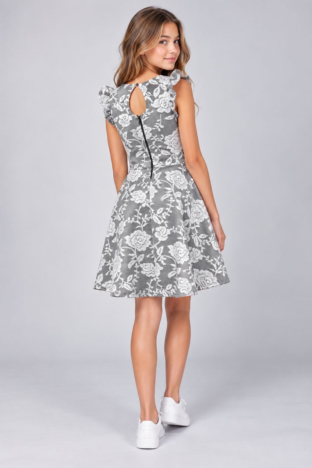 Ava & Yelly Lace Keyhole Skater Dress 5 Ava & Yelly Lace Keyhole Skater Dress - Image 5