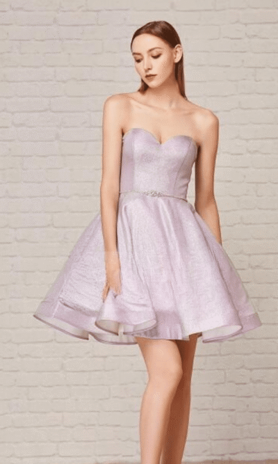 Jadore Evening short prom dress style j18073 in Lilac