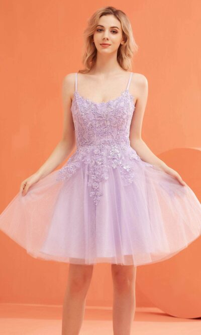 Jadore Evening Short Prom Dress Style J22086 in Violet