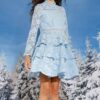 Marlo Kids Layla Lace Dress in Sky Blue 4 Marlo Kids Layla Sky Blue Crochet Lace Long Sleeve Dress