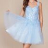Nox Anabel Dress Style H846 4 Nox Anabel Short Prom Dress Style H846 in Powder Blue