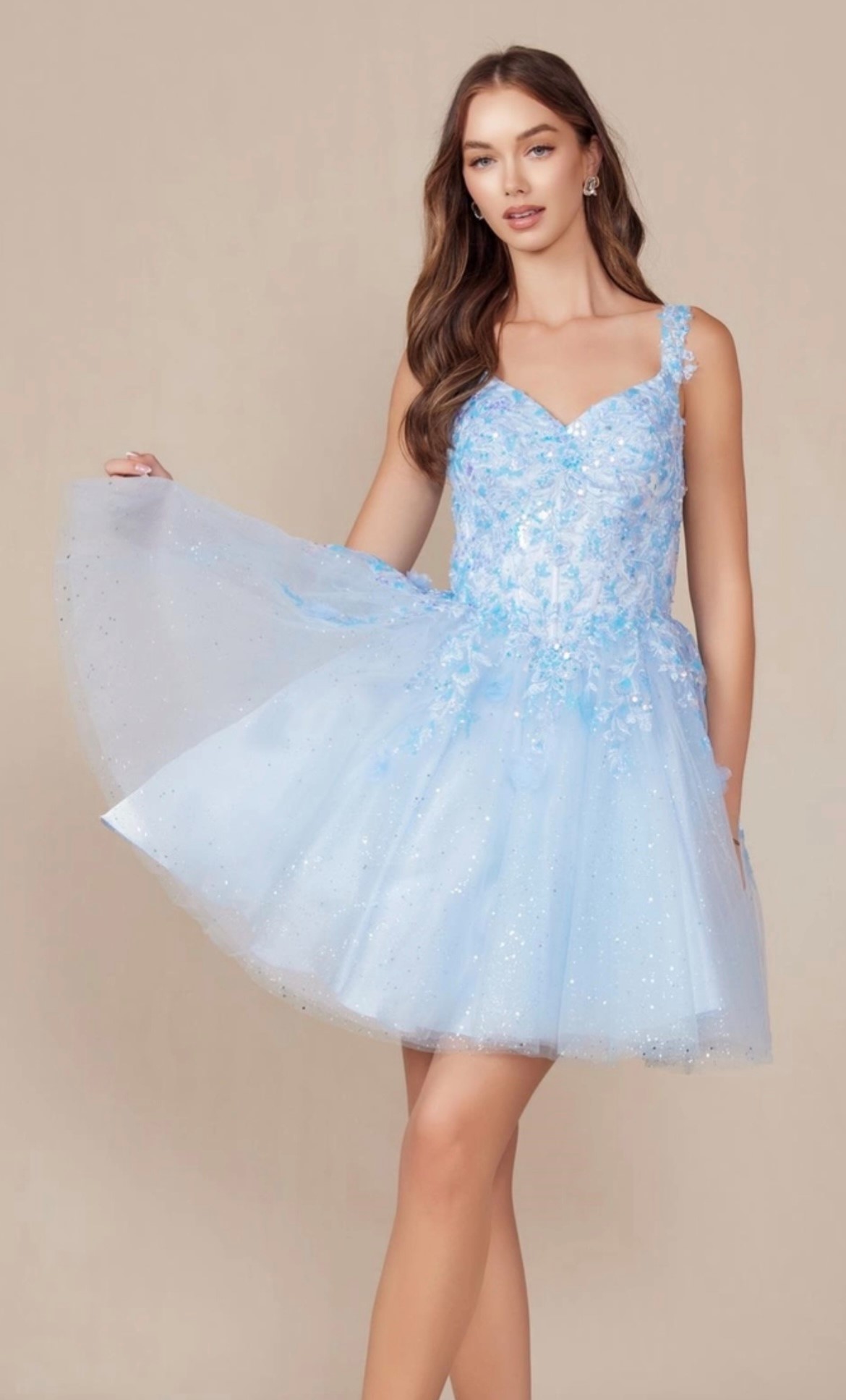 Nox Anabel Dress Style H846 1 Nox Anabel Short Prom Dress Style H846 in Powder Blue