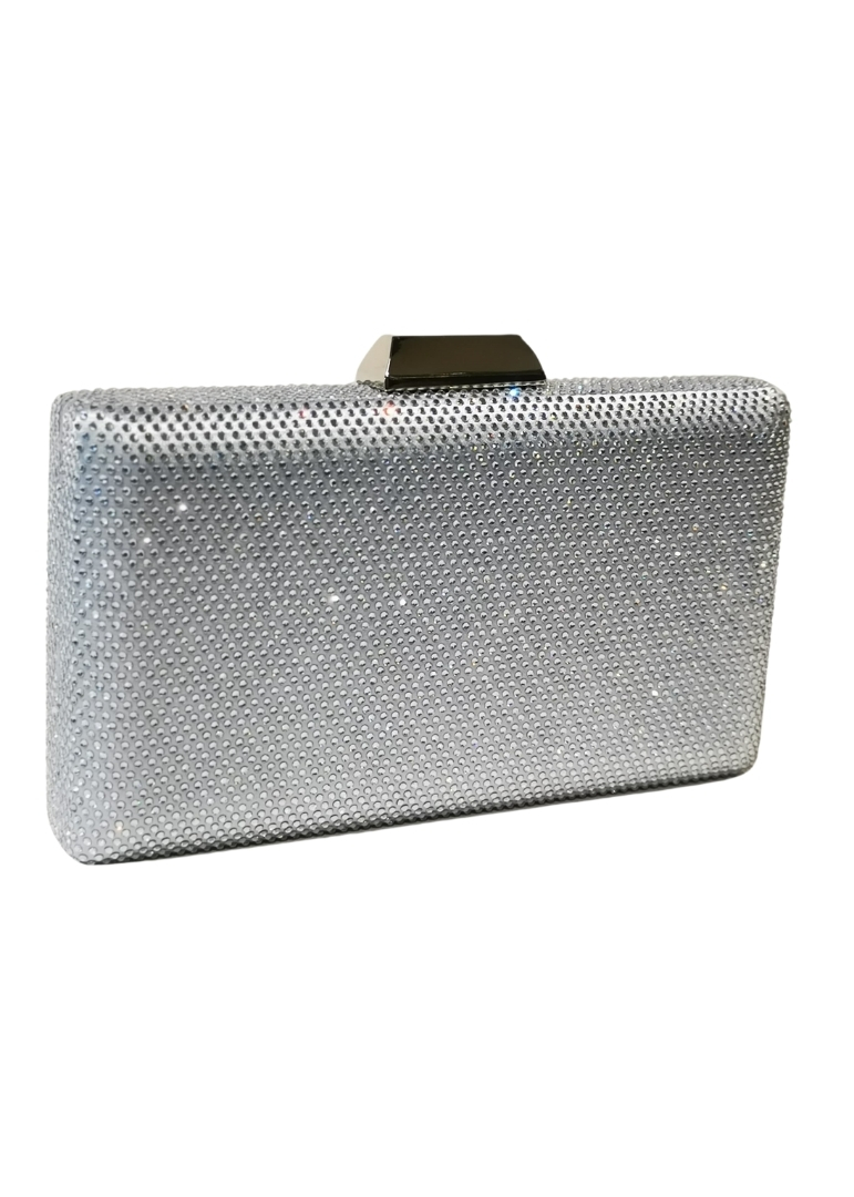 Mascara Collection Diamante Box Clutch Bag 2 Stunning Diamante box Clutch Bag in Silver with Clasp