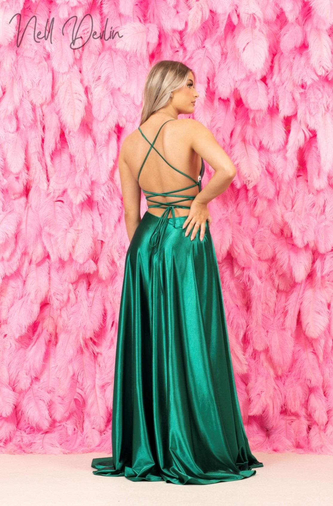 Ruby Prom Skye Prom Dress 3 Ruby Prom Long Prom Dress Skye in Emerald Green Back
