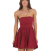 Burgundy Strapless Bubble Dress 3 Burgundy Strapless Bubble Party Dress