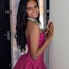 Magenta Corset Bubble Dress 2 Magenta Bubble Teen Party Dress Side View