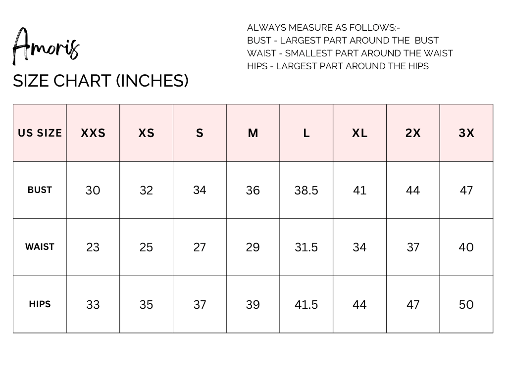 LADivine Prom Dress Style T102 2 Size Chart for LaDivine Colection's Brand Amoris