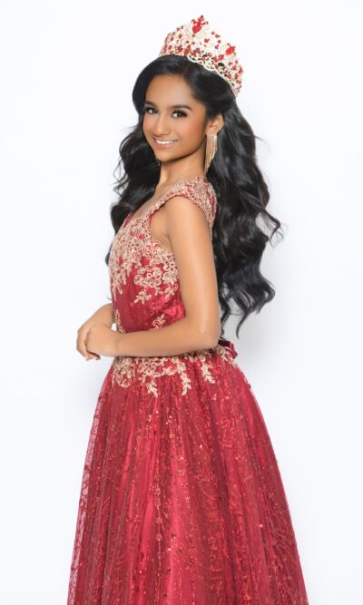 Cinderella Couture Mini Quince Dress Style 8024 in Burgundy/Gold