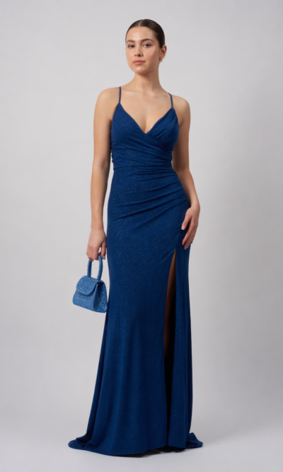 Mascara Collection Prom Dress Style MC22323 in Airforce Blue Shimmer