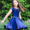 Dolls and Divas Reeve Dress in Navy Mikado Satin 3 Dolls and Divas Satin Reeve Party Dress in Navy