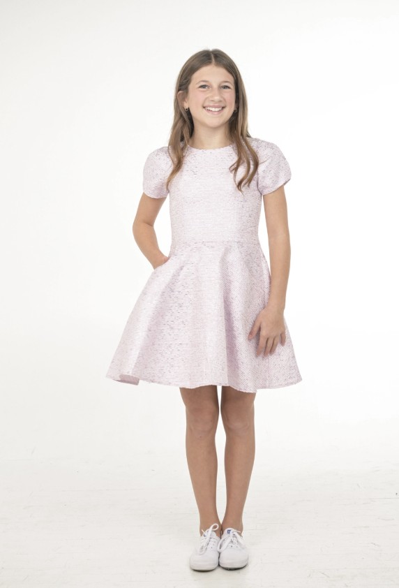 Zoe Ltd Ava Dress in Lavender 1 Zoe Ltd Short Sleeve Ava Dress in Lavender Light Tweed