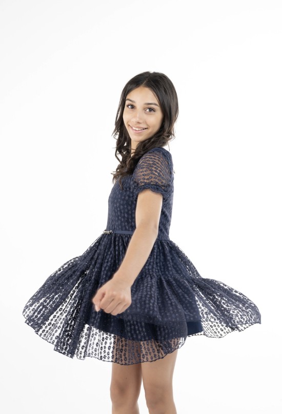 Zoe Ltd Cherry Dress in Navy 1 Zoe Ltd short sleeve fit and flare Cherry Dress in Navy