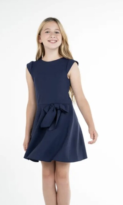Zoe Ltd Cap Sleeve Service Dress in Navy Jersey