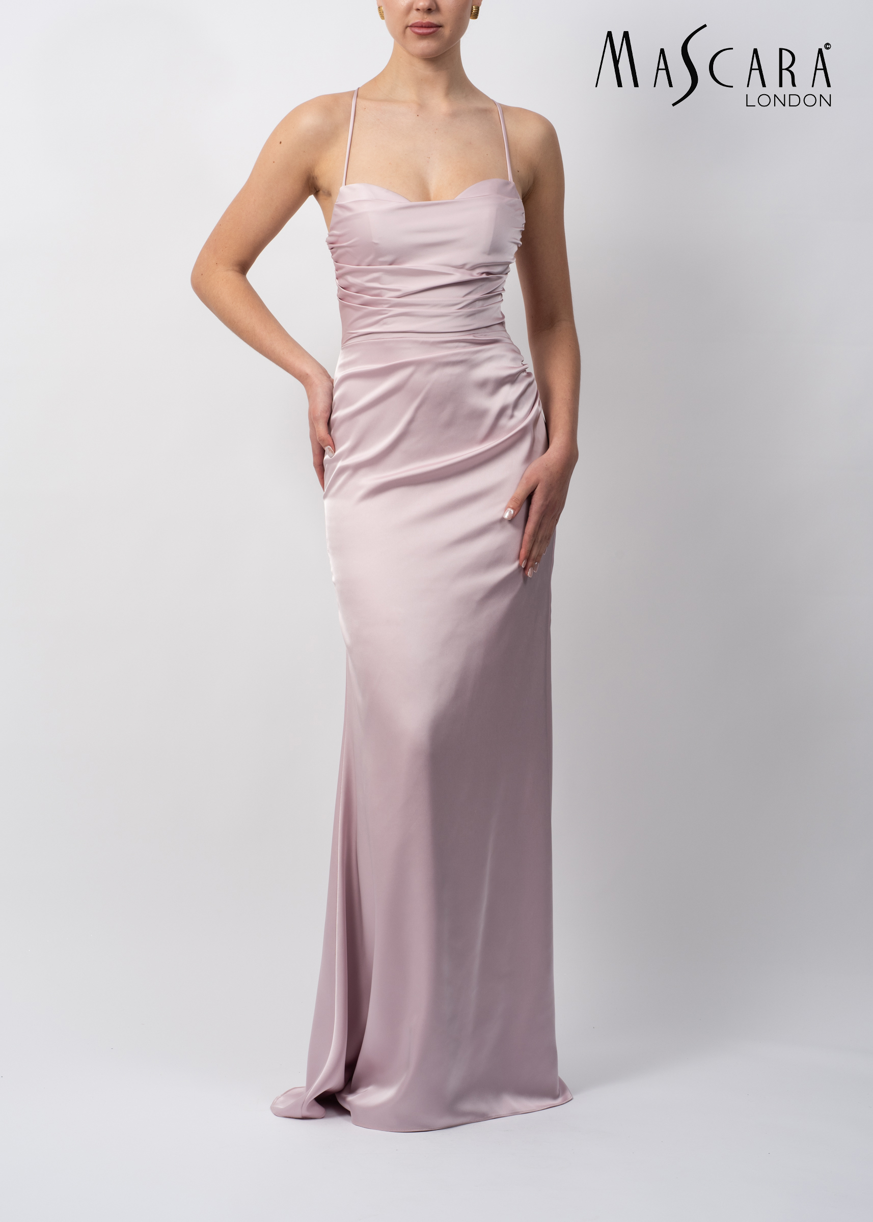 Mascara Collection Prom Dress Style MC19533 3 Mascara Collection Prom Dress Style MC19533 in Petal Pink Satin