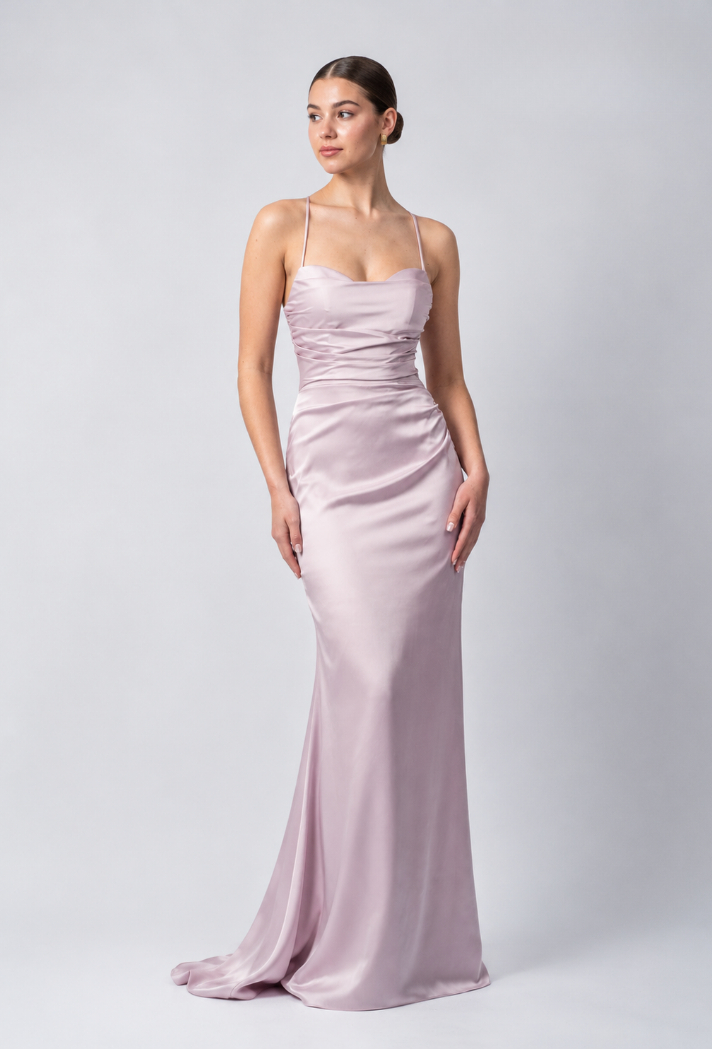Mascara Collection Prom Dress Style MC19533 1 Mascara Collection Fitted Long Prom Dress Style MC19533 in Petal Pink Satin