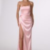 LADivine Prom Dress Style T215 4 LADivine Amoris Long Prom Dress Style T215 in Blush Pink Satin