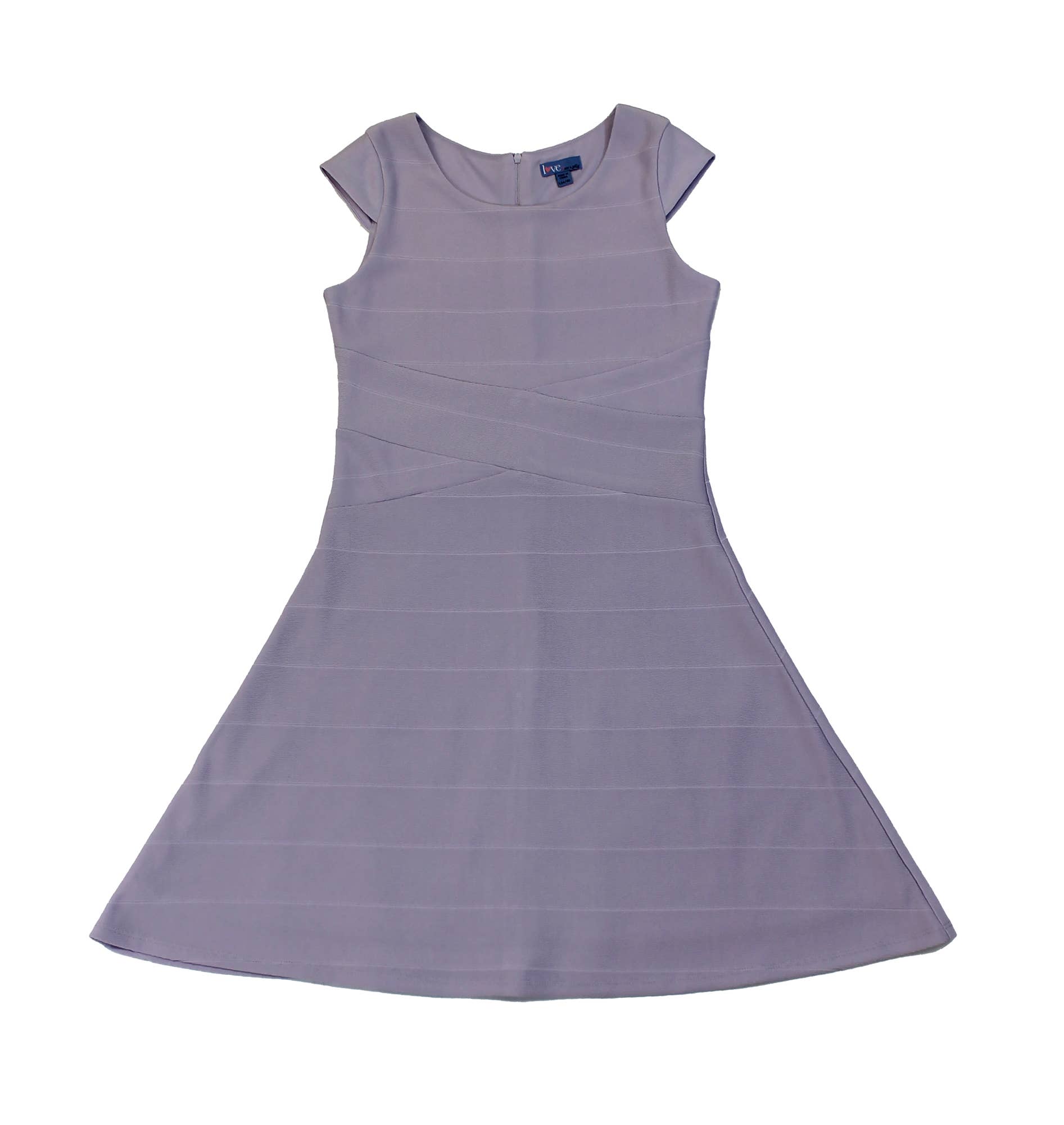 Ava & Yelly X Front Skater Dress Lilac 2 Ava & Yelly Lilac X Front Cap Sleeve Skater Dress in Lilac